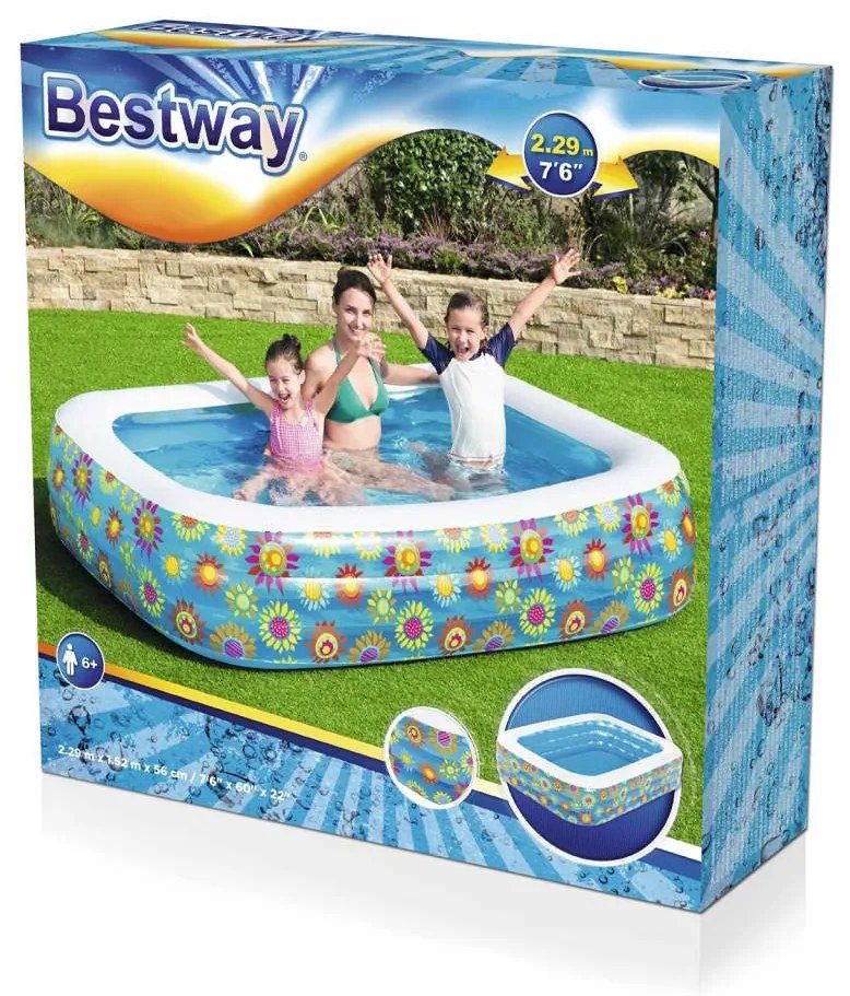 Bestway Παιδική Πισίνα Φουσκωτή Μπλε 229 x 152 x 56 εκ.