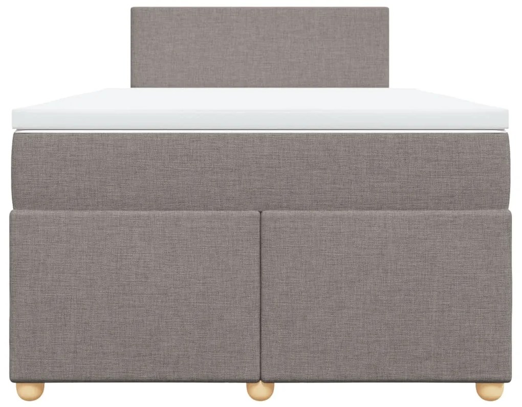 vidaXL Κρεβάτι Boxspring με Στρώμα Taupe 120x200 εκ. Υφασμάτινο