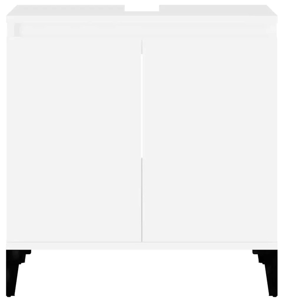 vidaXL Ντουλάπι Νιπτήρα Λευκό 58 x 33 x 60 εκ. από Επεξεργασμένο Ξύλο