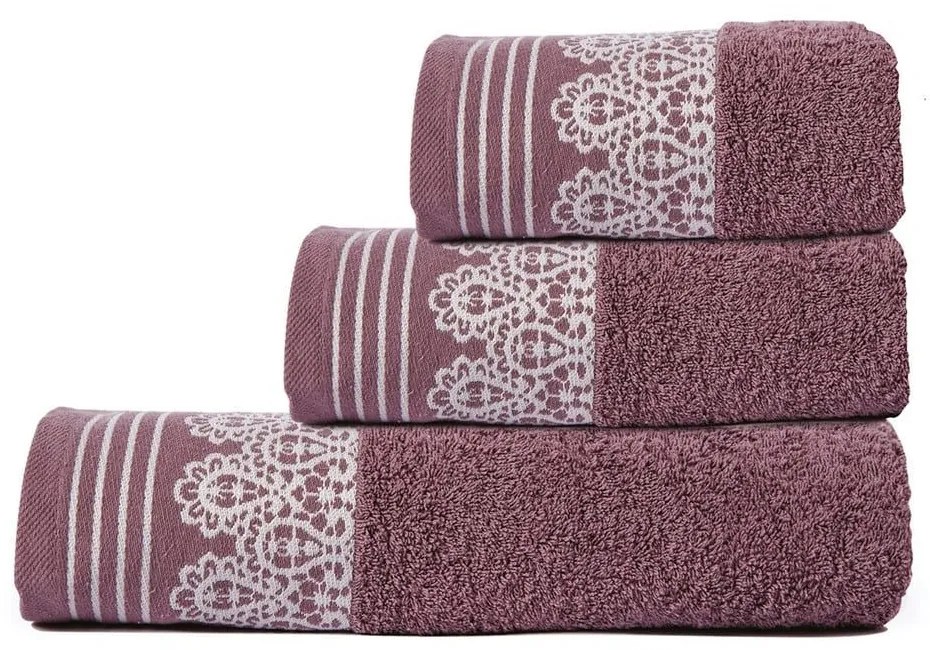 Πετσέτα Alma Violet Sb Home Hand 30x50cm 100% Βαμβάκι