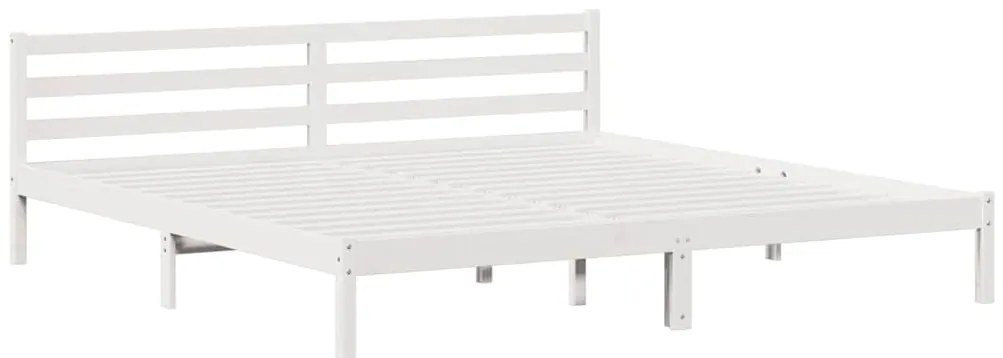 vidaXL Κρεβάτι με Κεφαλάρι Λευκό 180x220 εκ. Στερεό Ξύλο Πεύκου