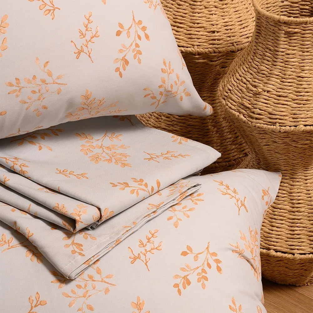 Σετ Σεντόνι Με Μαξιλαροθήκη Polycotton Μονό Με Λάστιχο 100x200+32εκ. Sylvie Peach Casual Line Mini Melinen 20003700