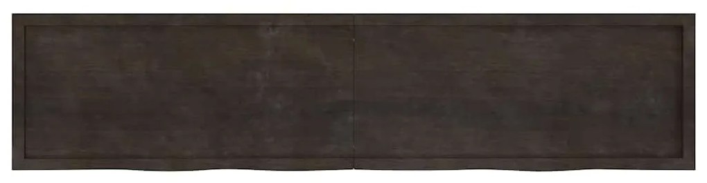 vidaXL Ράφι Τοίχου Σκούρο Καφέ 220x50x(2-4) εκ. Επεξ. Μασίφ Ξύλο Δρυός