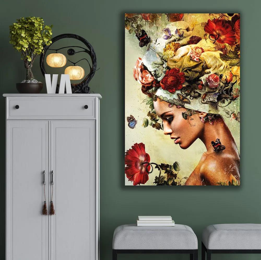 Πίνακας σε καμβά Γυναίκα με Τουρμπάνι LUX21 65cm x 95cm