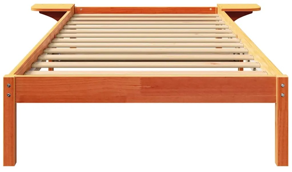 vidaXL Πλαίσιο κρεβατιού με κομοδίνα Καφέ 100 x 200 cm Καφέ κεριού