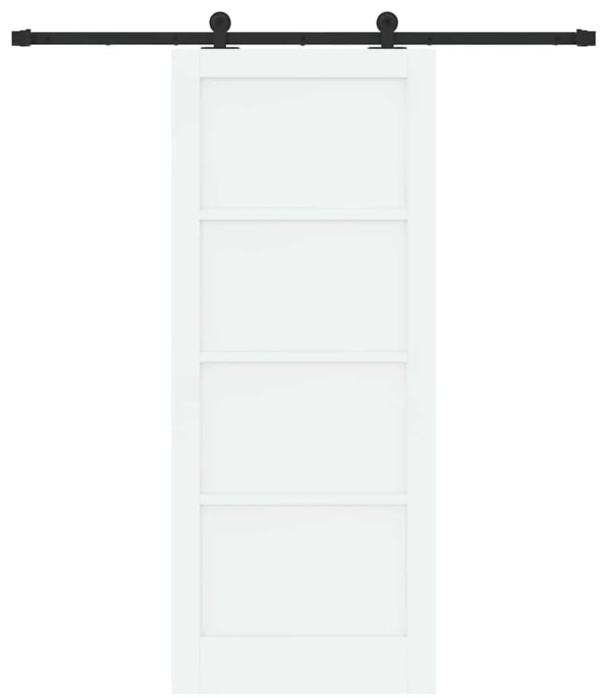 vidaXL Σετ Συρόμενης Πόρτας Λευκό και μαύρο 83 x 202 εκ.