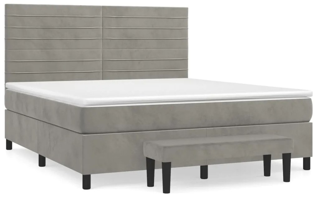 ΚΡΕΒΑΤΙ BOXSPRING ΜΕ ΣΤΡΩΜΑ ΑΝΟΙΧΤΟ ΓΚΡΙ 160X200 ΕΚ. ΒΕΛΟΥΔΙΝΟ 3137911