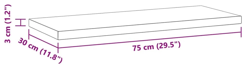 ΡΑΦΙΑ ΤΟΙΧΟΥ 2 ΤΕΜ. ΜΑΥΡΟ 75X30X3 ΕΚ. ΑΝΟΞΕΙΔΩΤΟ ΑΤΣΑΛΙ 30291