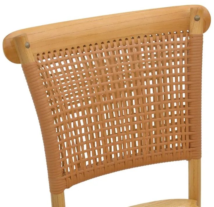 Καρέκλα Karley φυσικό ξύλο οξιάς-έδρα φυσικό rattan 48x52x89εκ