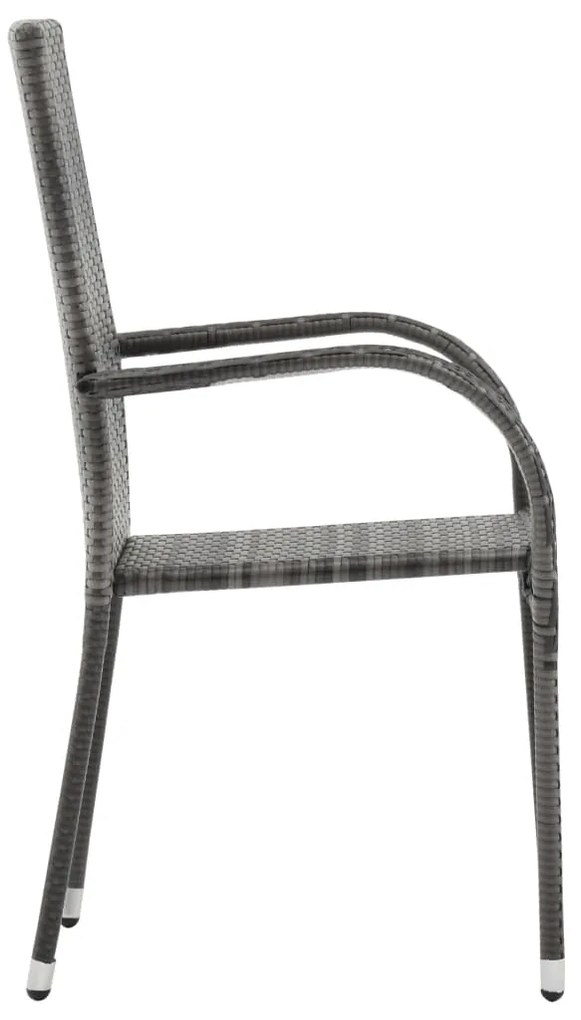 vidaXL Σετ Τραπεζαρίας Κήπου 3 Τεμαχίων Γκρι Από Συνθετικό Ρατάν