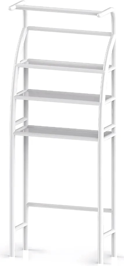 HOME USE ραφιέρα μπάνιου HUH-0222 με 3 ράφια, μεταλλική, 65x25x175cm, λευκή