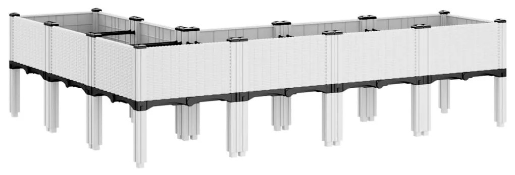 vidaXL Ζαρντινιέρα Κήπου με Πόδια Λευκή 160x120x42 εκ. Πολυπροπυλένιο
