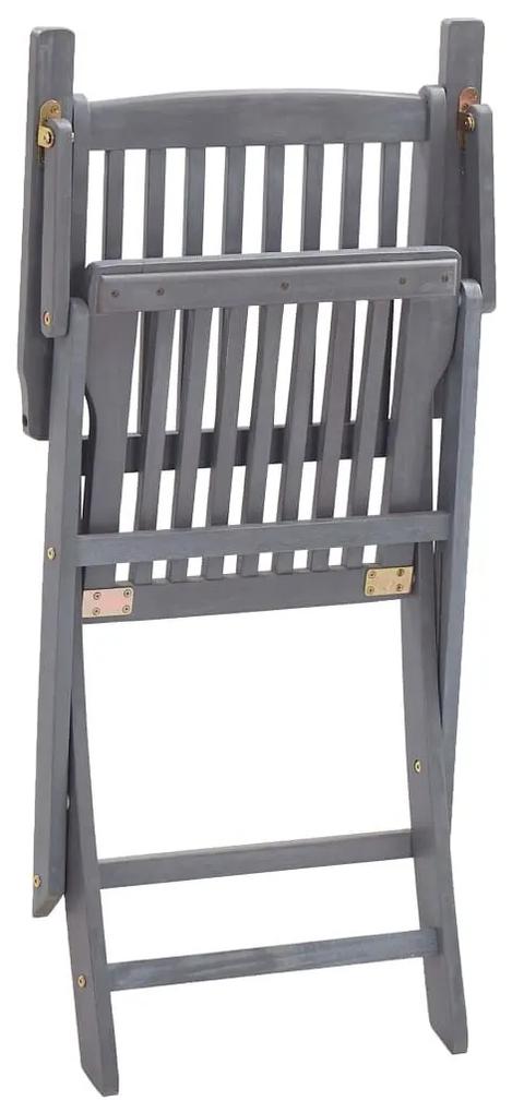 Καρέκλες Εξωτ. Χώρου Πτυσσόμενες 4 τεμ Ξύλο Ακακίας &amp; Μαξιλάρια - Κρεμ