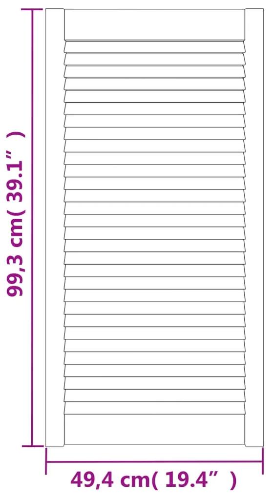 vidaXL Πορτάκια με Περσίδες 4 τεμ Λευκά 99,3x49,4 εκ Μασίφ Ξύλο Πεύκου