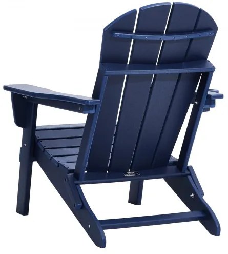 VEVOR Adirondack Chair Plastic Set of 2 All-Weather Folding Fire Pit Navy Blue