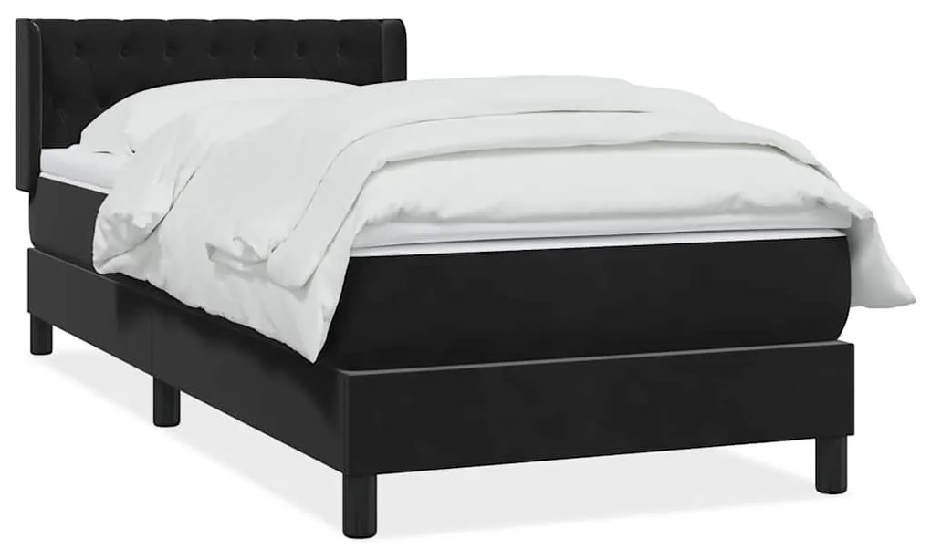 vidaXL Box Spring Κρεβάτι με στρώμα Μαύρο 100x210 cm Βελούδινο