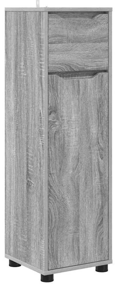 vidaXL Ντουλάπι Μπάνιου με συρτάρι Γκρίζο Σονομα 30,5 x 30 x 101 εκ