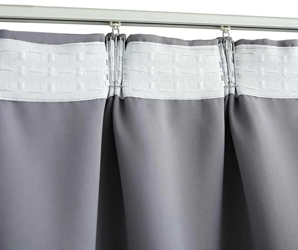 vidaXL Κουρτίνες Συσκότισης με Γάντζους 2 τεμ. Γκρι 140 x 225 εκ.