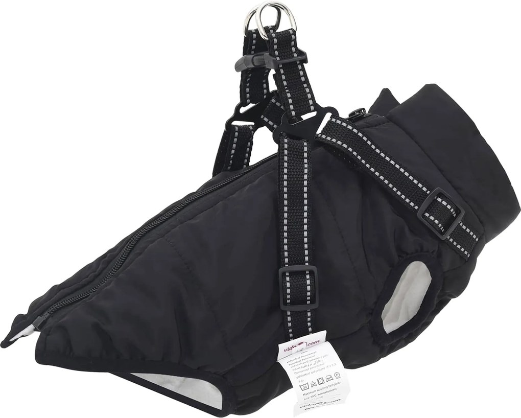 Μπουφάν Σκύλου Μαύρο L32 Φλις και Πολυεστέρας