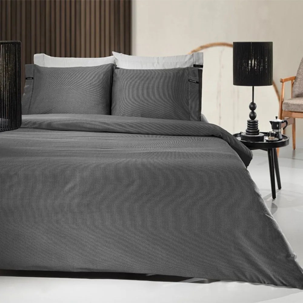 Σεντόνι Minimal Με Λάστιχο Black-White Guy Laroche King Size 180x235cm 100% Βαμβακοσατέν