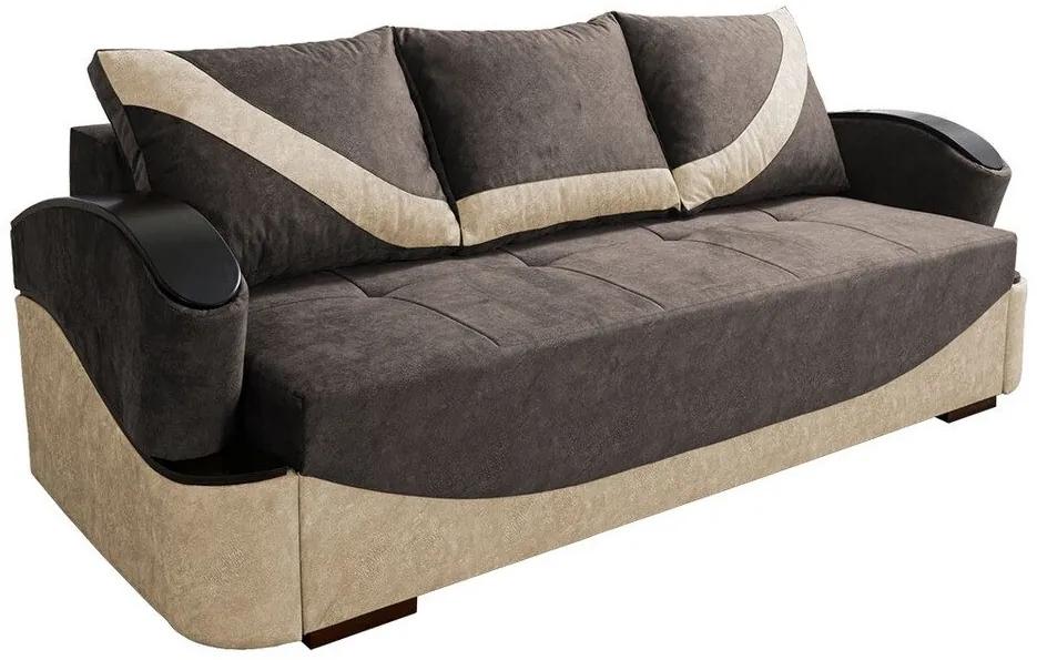 Καναπές κρεβάτι Decatur 103, Αριθμός θέσεων: 4, Αποθηκευτικός χώρος, Καφέ, 90x234x77cm, 115 kg, Πόδια: Ξύλο | Epipla1.gr