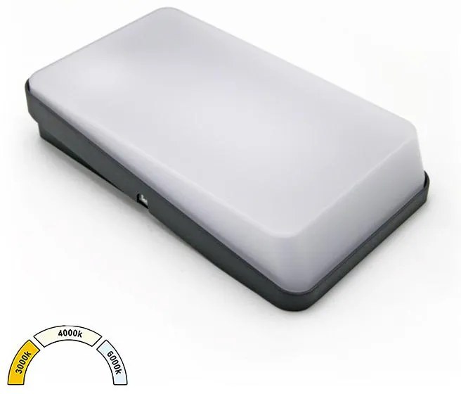 Adeleq Απλίκα LED Αλουμινίου Ορθογώνια 9W CCT ΙΡ54 Γραφίτης 3-891
