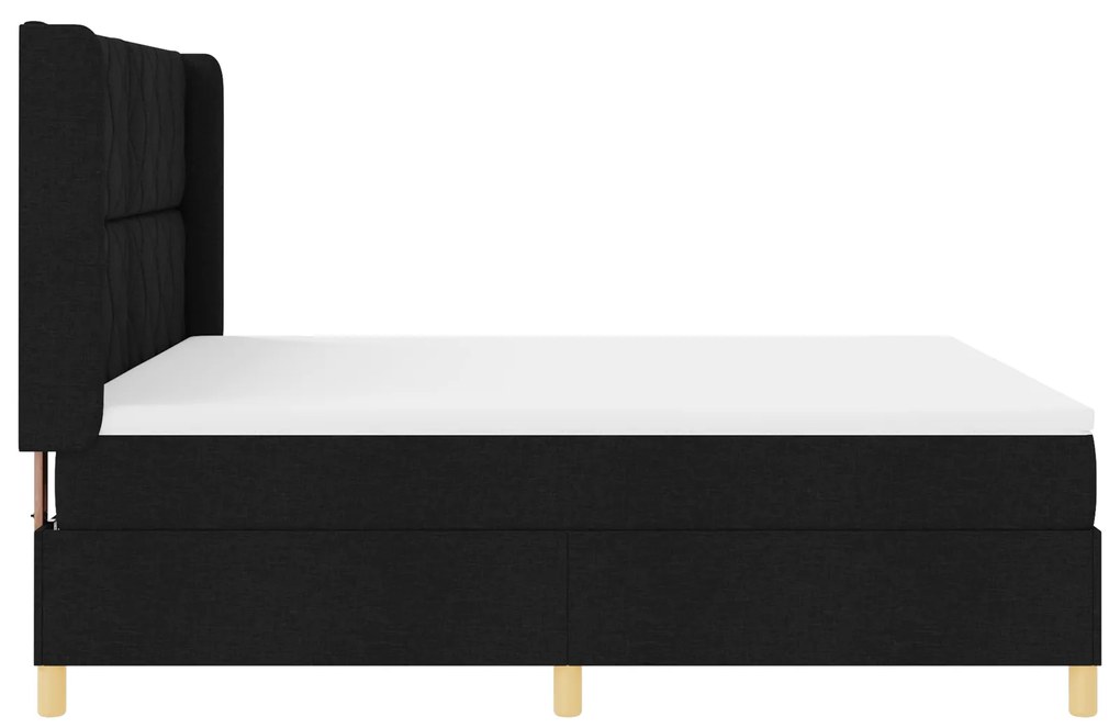 vidaXL Μαύρο Υφασμάτινο Κρεβάτι με Στρώμα 180 x 200 εκ.