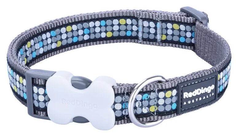 Κολλάρο Σκύλου Red Dingo STYLE MODERN ON COOL GREY 15 mm x 24-36 cm