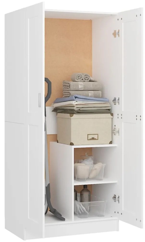vidaXL Ντουλάπα Λευκή 85,2 x 51,5 x 180 εκ. από Επεξ. Ξύλο