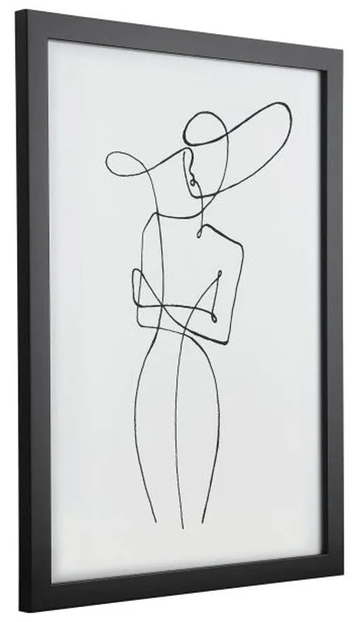 Κάδρο Γυναίκα Roberval 423025 32,7x1,6x45cm Black-White Eglo Κάθετοι