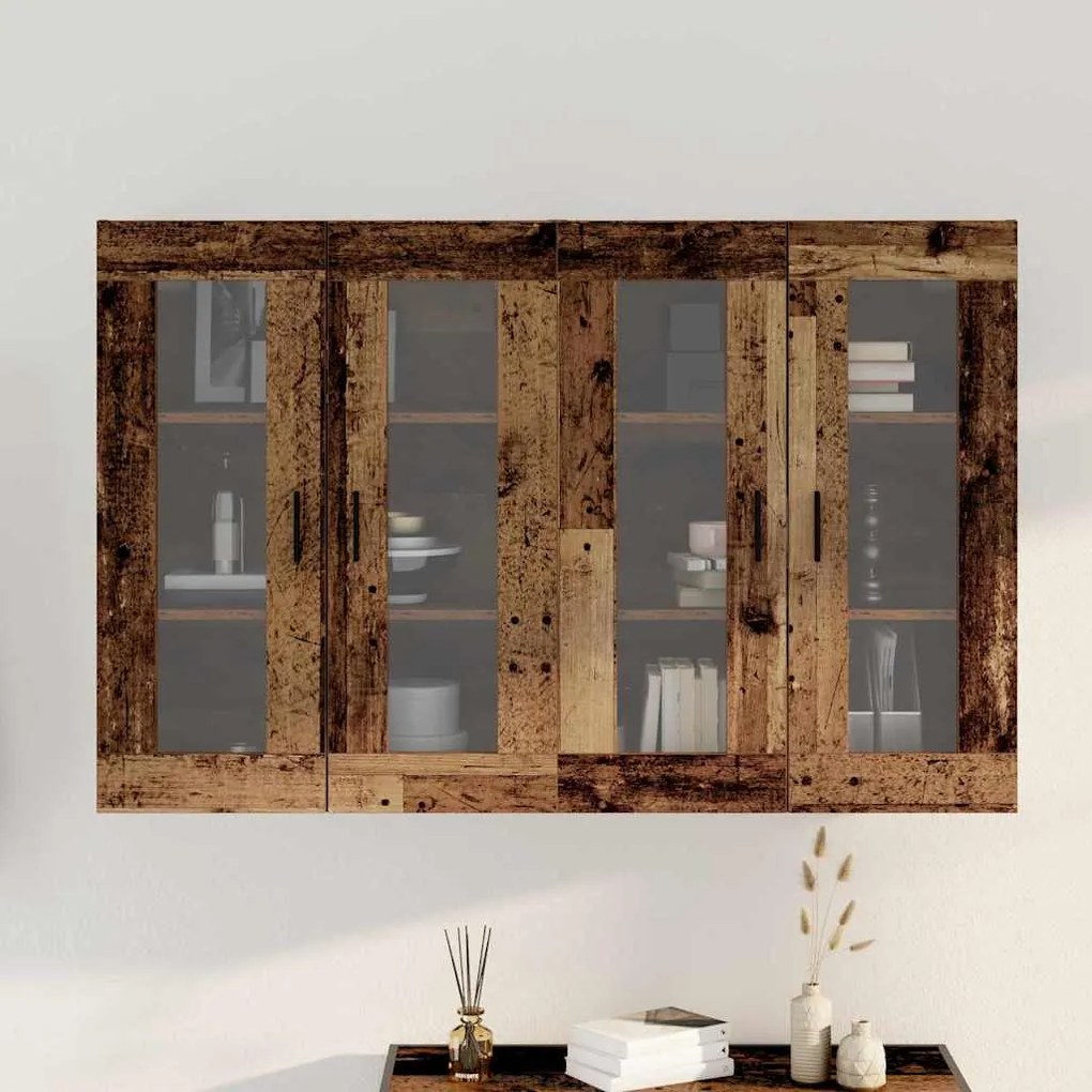 vidaXL Ντουλάπια Τοίχου 2 pcs Παλαιό ξύλο 69.5 x 34 x 90 εκ.