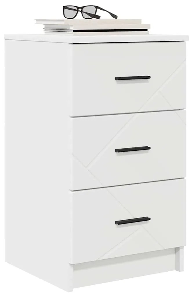 vidaXL Κομοδίνο με συρτάρι Λευκό 38 x 38 x 66 εκ Επεξεργασμένο ξύλο