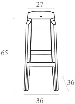 ΣΚΑΜΠΟ FOX BLACK TRANSP.65εκ. 36Χ36Χ65εκ. (Σετ 2 ΤΕΜ)