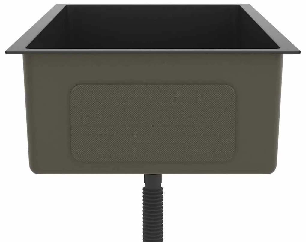 vidaXL Νεροχύτης Κουζίνας Χειροποίητος Μαύρος από Ανοξείδωτο Ατσάλι