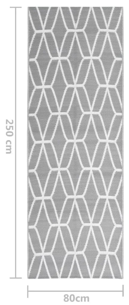 Χαλί εξωτερικού χώρου ARAKIL Γκρι 80x250 cm PP - Γκρι