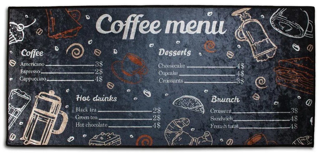 Χαλάκι Κουζίνας Αντιολισθητικό Coffee Menu 263 67x150 - Dimco