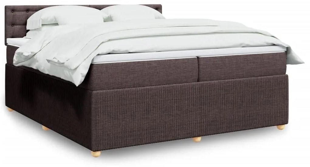 ΚΡΕΒΑΤΙ BOXSPRING ΜΕ ΣΤΡΩΜΑ ΣΚΟΥΡΟ ΚΑΦΕ 200X200 ΕΚ. ΥΦΑΣΜΑΤΙΝΟ 3287580