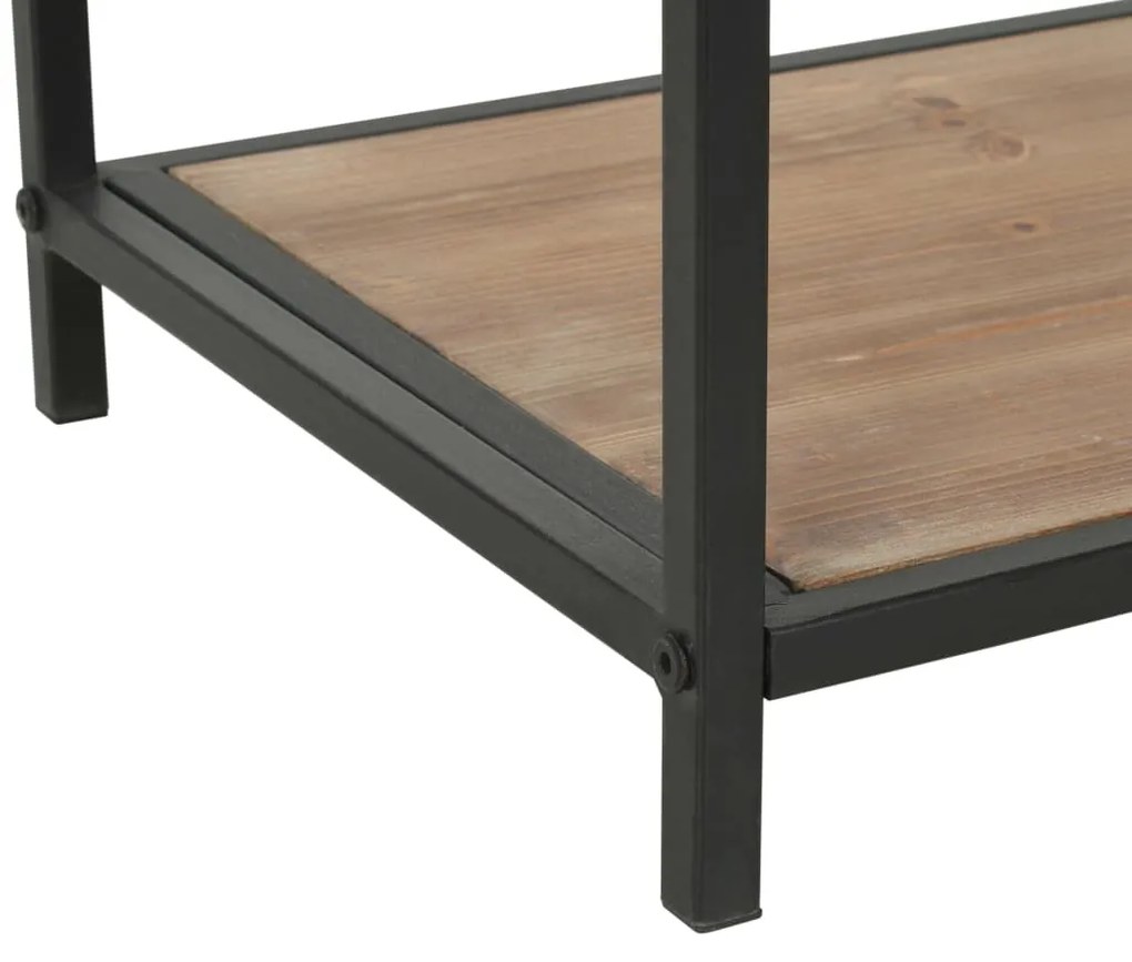 vidaXL Βιβλιοθήκη 90,5x35x180 εκ. από Μασίφ Ξύλο Ελάτης / Ατσάλι