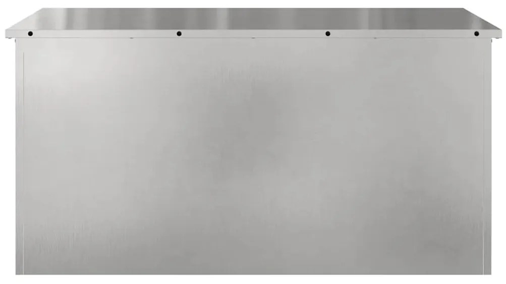 vidaXL Κουτί αποθήκευσης εξωτερικών χώρων Ασημί 100 x 50,5 x 50 εκ.