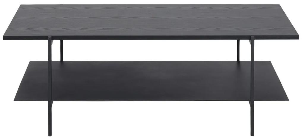 Τραπεζάκι σαλονιού Oakland 462, Μαύρο, 40x60x115cm, 19 kg, Ινοσανίδες μέσης πυκνότητας, Γωνιακό | Epipla1.gr