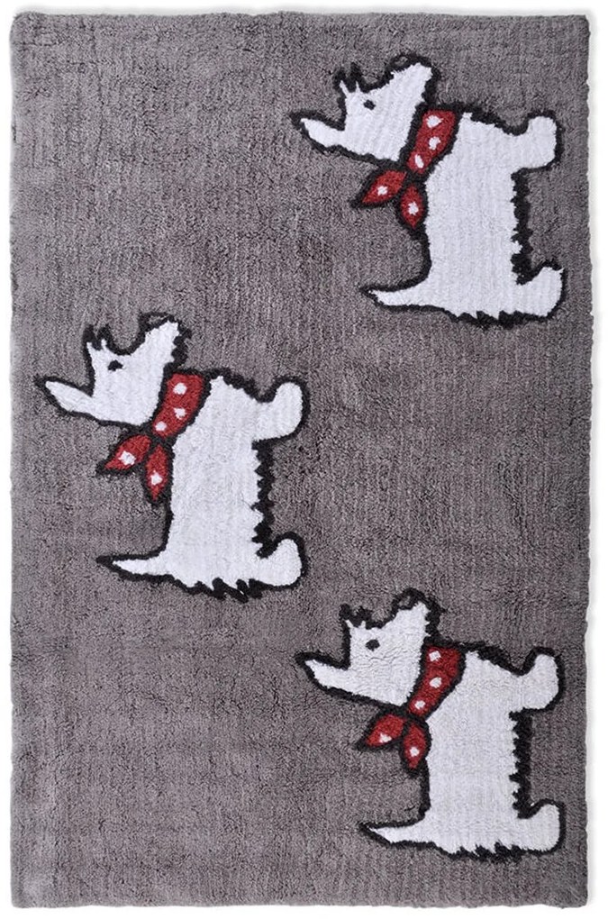 Χαλάκι Παιδικό Scottish Dog Grey Down Town 100X160cm Βαμβάκι