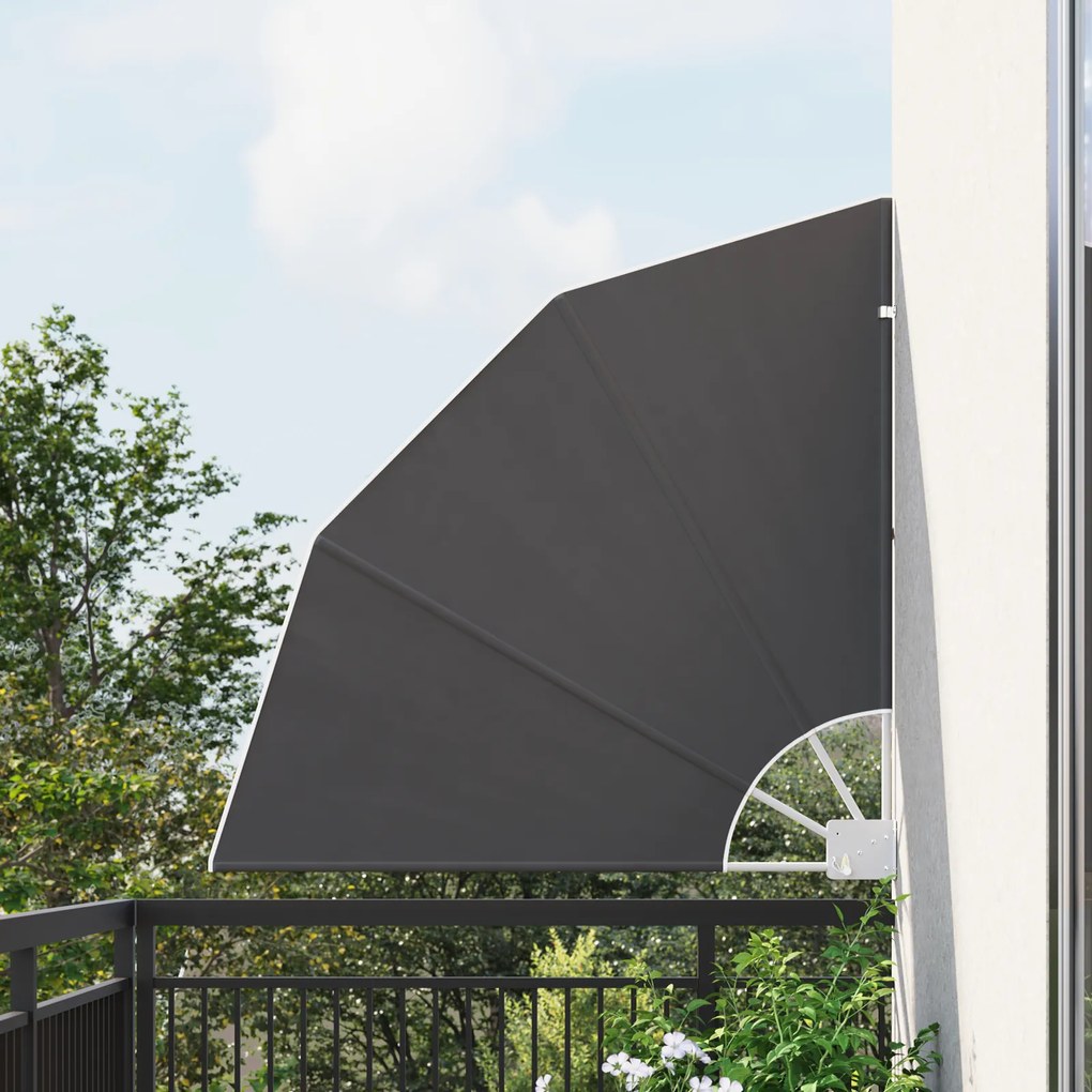 vidaXL Αδιάφανο σκίαστρο μπαλκονιού Μαύρο 115 x 115 εκ ύφασμα