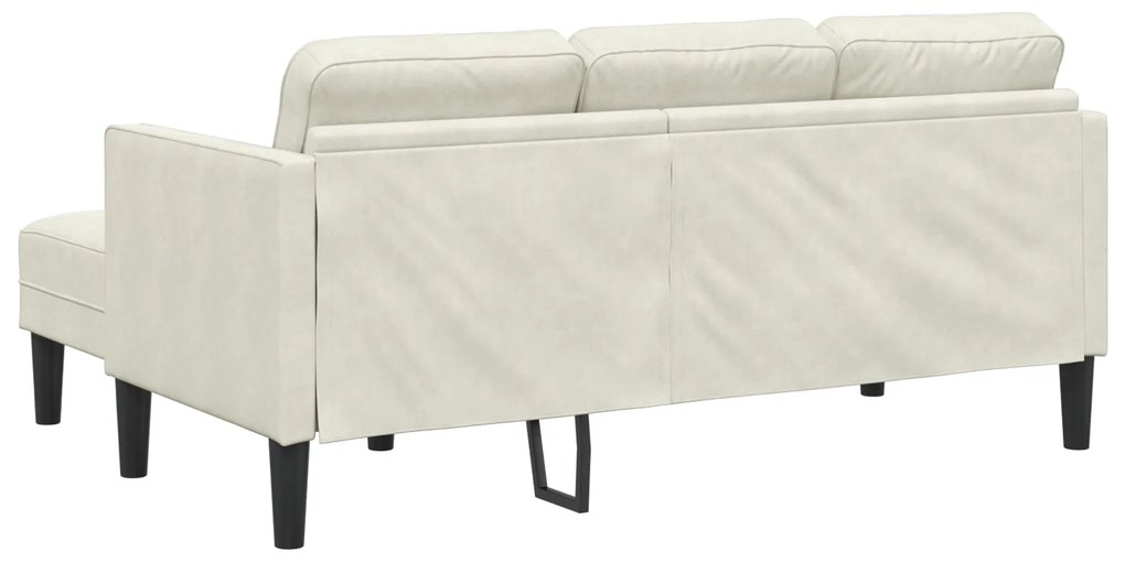 vidaXL καναπές L με σχήμα L κρεμ 173x131x67 εκ. βελούδο