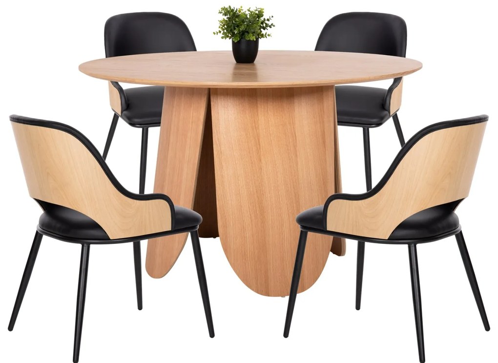 ΣΕΤ ΤΡΑΠΕΖΑΡΙΑ ΕΣΩΤ. ΧΩΡΟΥ 5ΤΜΧ HM11971 ΤΡΑΠΕΖΙ DENTY &amp; 4 ΚΑΡΕΚΛΕΣ DELF(ΟΑΚ-ΜΑΥΡΟ)