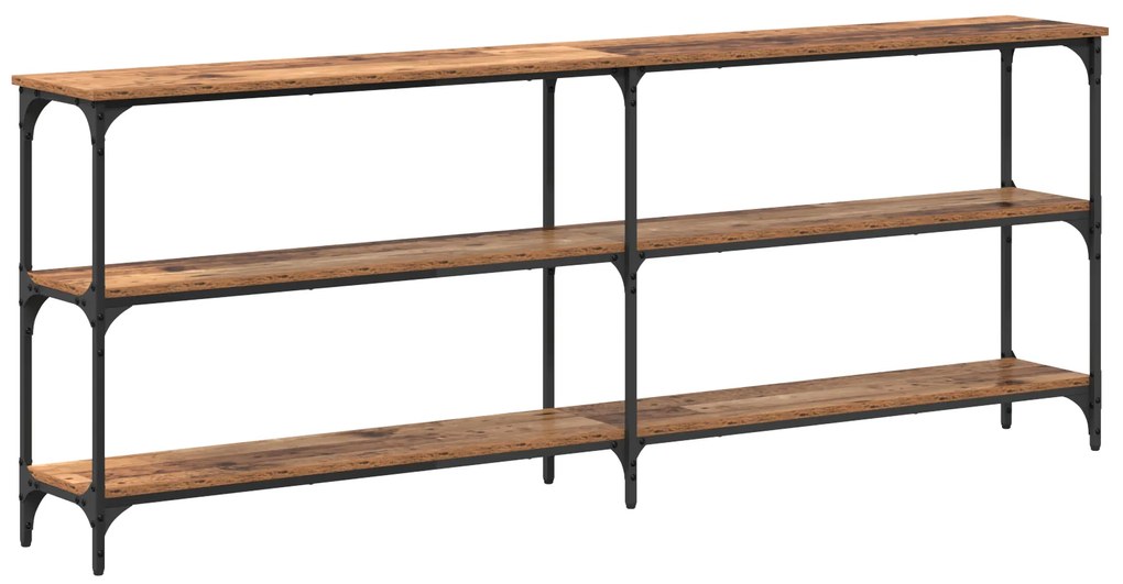 vidaXL Τραπέζι Κονσόλας με ράφι Παλιό Ξύλο 200 x 29 x 75 cm