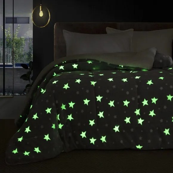 Beauty Home Κουβερτοπάπλωμα μονό φωσφοριζέ Glow Art 6271 160x220 Γκρι