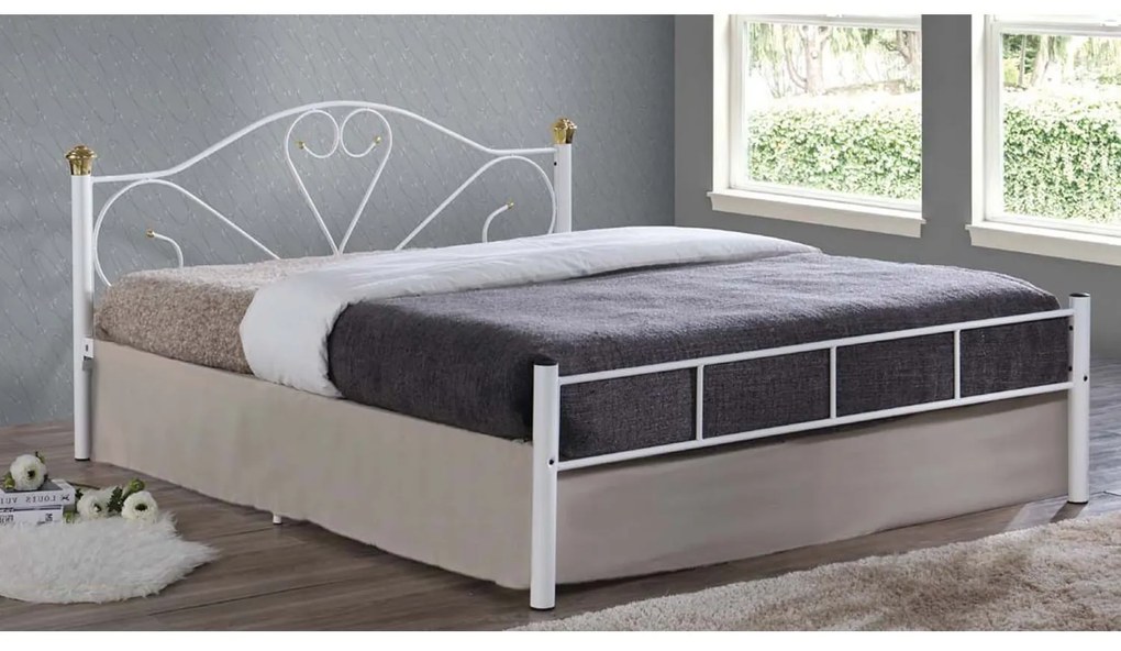 Κρεβάτι Lazar White E8067,1 210X168X95 cm Queen Size Μέταλλο