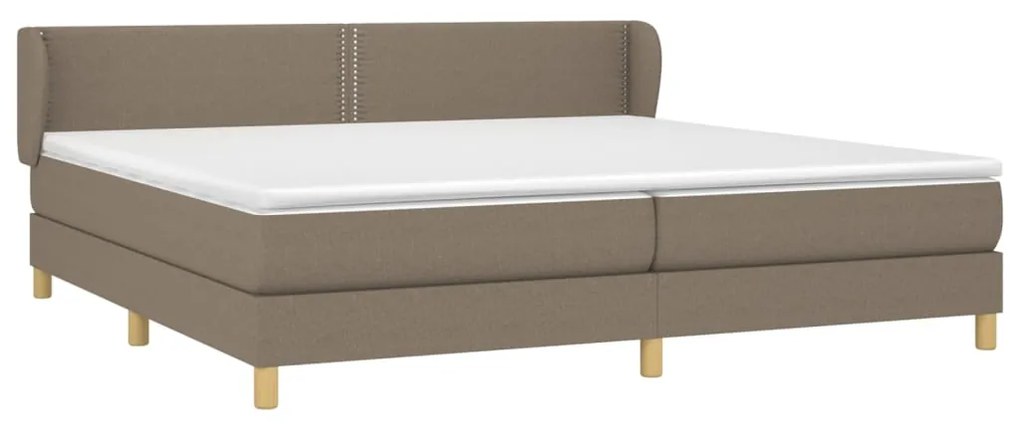 vidaXL Κρεβάτι Boxspring με Στρώμα Taupe 200x200 εκ. Υφασμάτινο