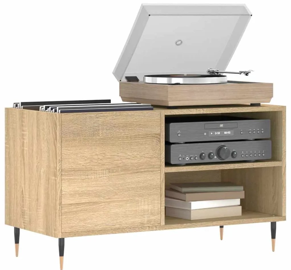 vidaXL Δισκοθήκη Sonoma Δρυς 85 x 38 x 48 εκ. από Επεξεργασμένο Ξύλο