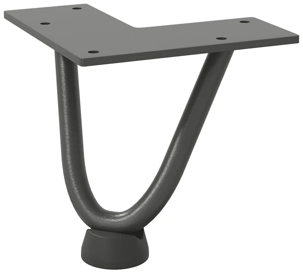 vidaXL Πόδια Φουρκέτας για Τραπεζάκι Σαλονιού 4 τεμ. Ανθρακί 10 εκ. Μασίφ Ατσάλι